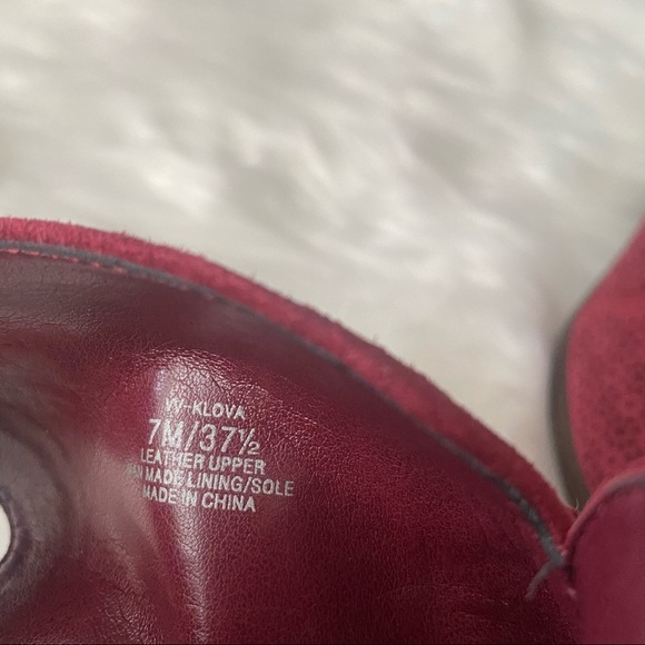 Vince Camuto| Klova Merlot Red Suede Block‎ Heels - Picture 10 of 14